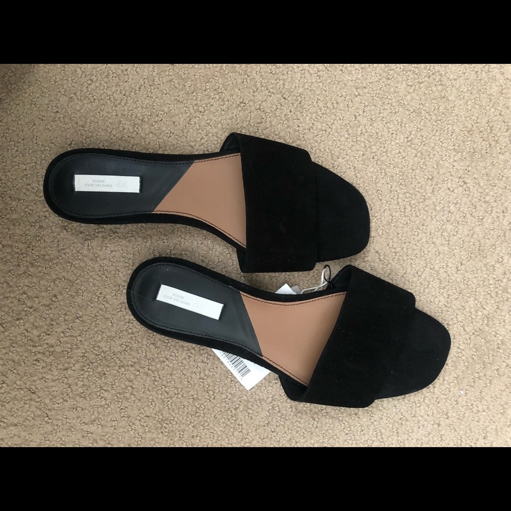H&M premium quality black mules